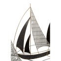3D metalen wanddecoratie zeilboot maritiem thema Aanbod