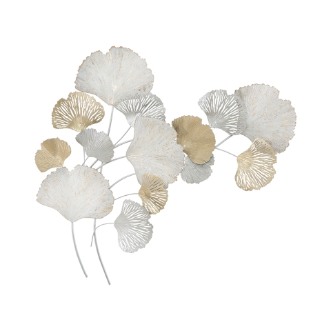 3D Metalen Wanddecoratie met Ginkgo Bladeren Silvy Aanbieding