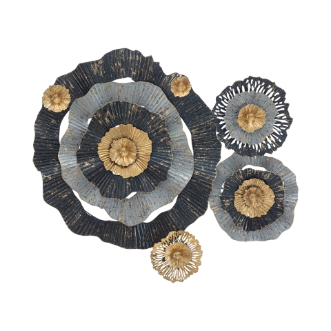 3D wanddecoratie in metaal met kleurrijk bloemenmotief Otos Aanbieding