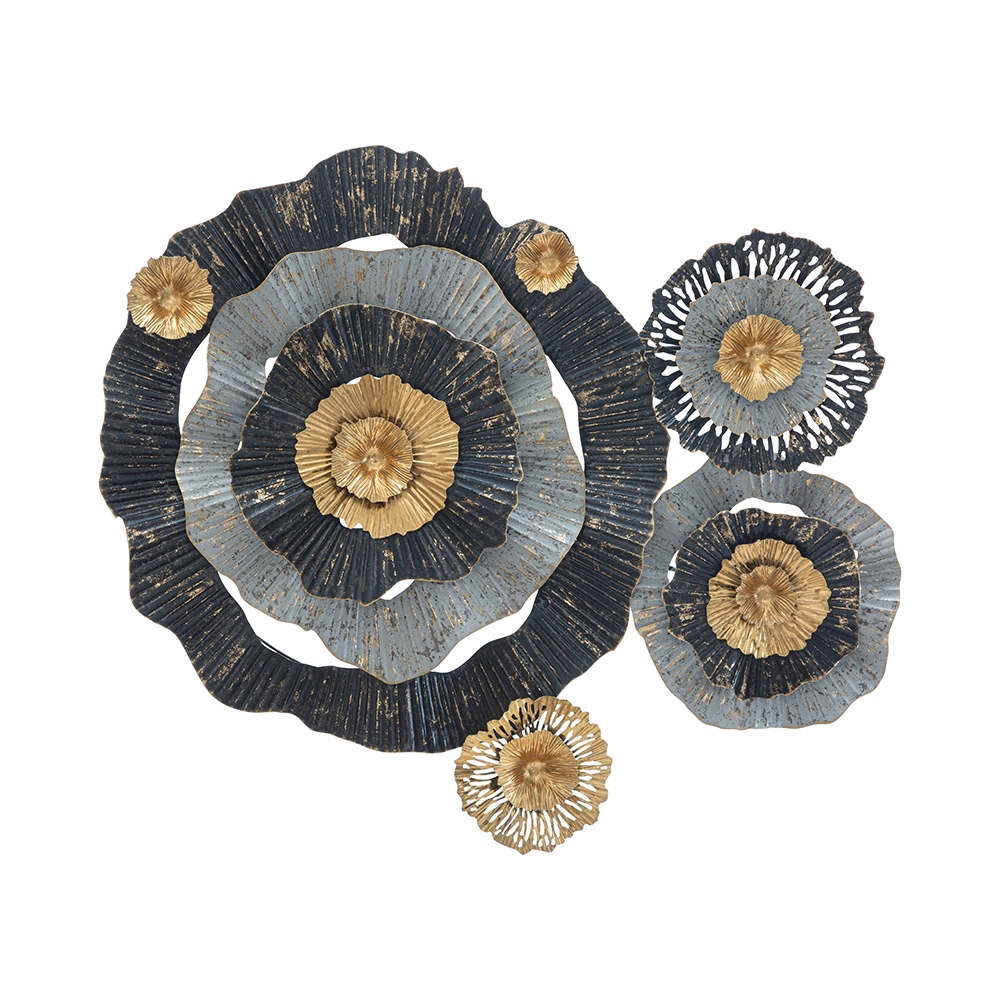 3D wanddecoratie in metaal met kleurrijk bloemenmotief Otos Aanbieding