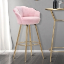Barkruk keuken met bloemenrugleuning en gouden poten h90cm Vienna Catalogus