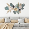 3D metalen muurdecoratie, tropisch stijl, multicolor met Amaz bladeren Verkoop