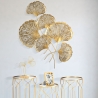 3D Wanddecoratie in Goudkleurig Metaal met Iris Bladeren Verkoop