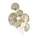 3D Wanddecoratie in Goudkleurig Metaal met Iris Bladeren Korting
