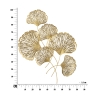 3D Wanddecoratie in Goudkleurig Metaal met Iris Bladeren Model