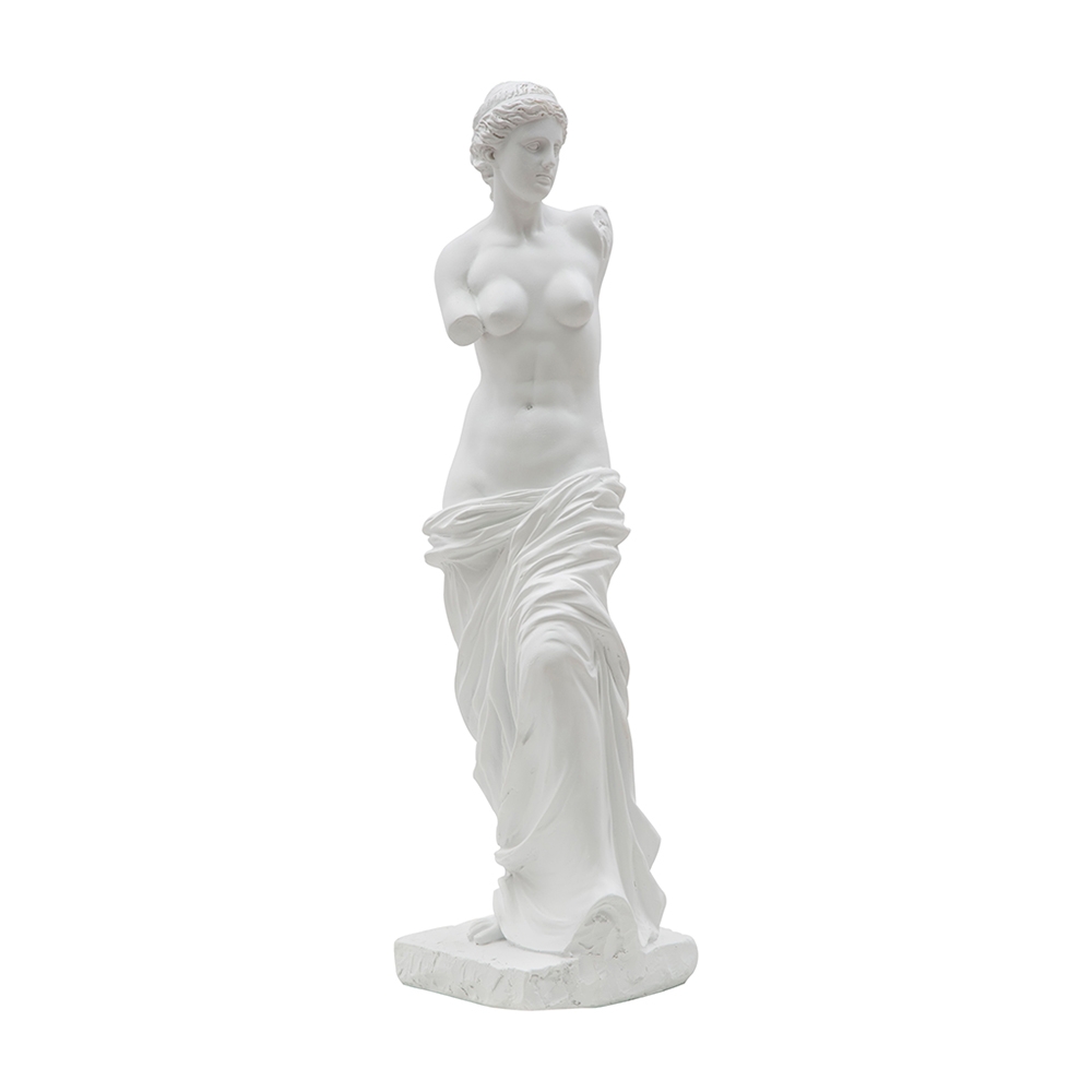 Decoratief klassiek tafelbeeld in witte polyresin h49cm Greek Aanbieding Decoratief klassiek tafelbeeld in witte polyresin h49cm Greek Aanbieding