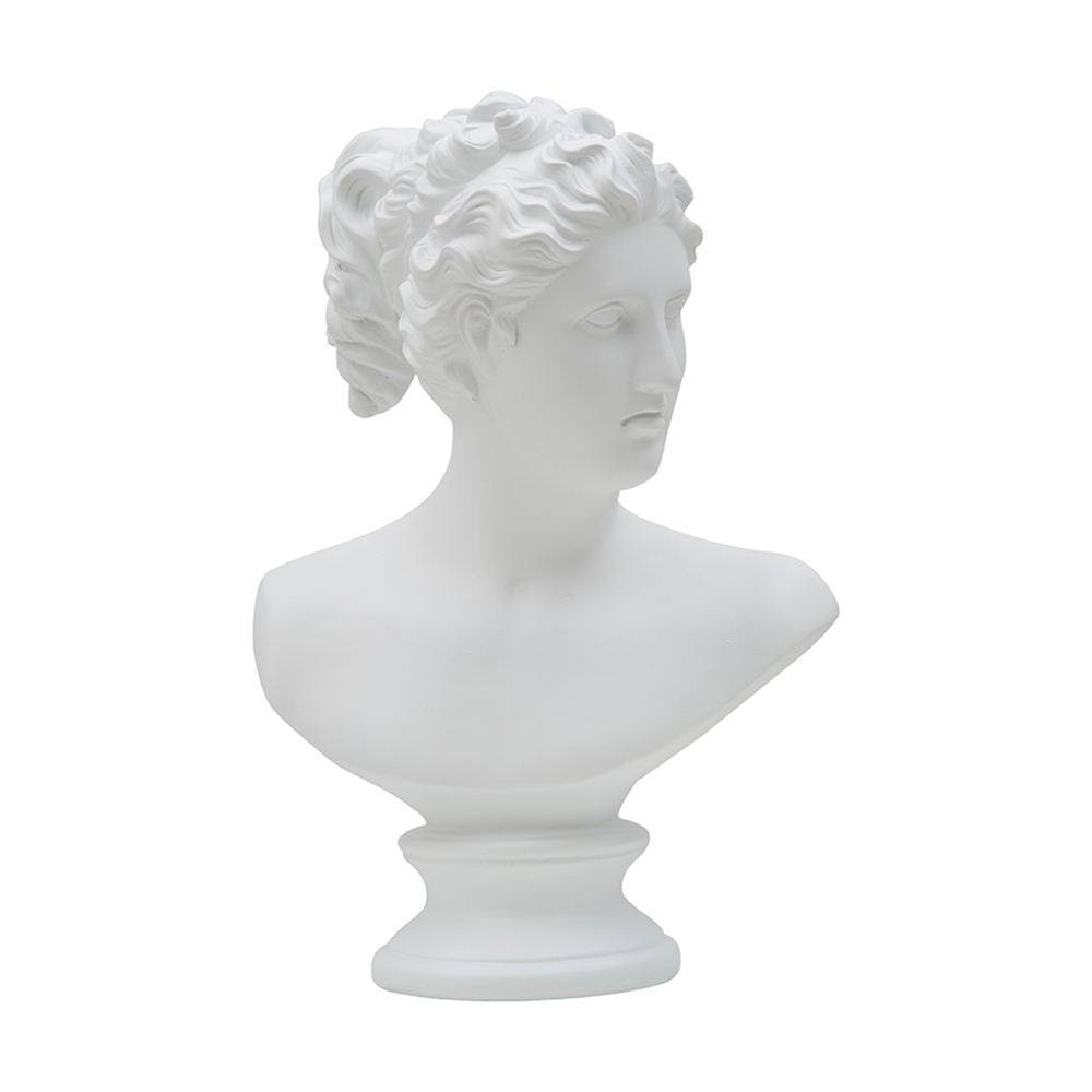 Klassiek decoratief halffiguur sculptuur in polyresin h34cm Woman Aanbieding