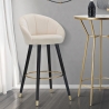 Barkruk keuken in fluweel met zwarte en gouden houten poten h80cm Prague Verkoop