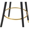 Barkruk keuken in fluweel met zwarte en gouden houten poten h80cm Prague 
