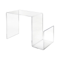 Transparante design bijzettafel van plexiglas met tijdschriftenhouder S-Table Aanbieding