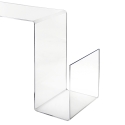Transparante design bijzettafel van plexiglas met tijdschriftenhouder S-Table Korting