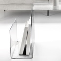 Transparante design bijzettafel van plexiglas met tijdschriftenhouder S-Table Kortingen