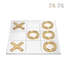 Plexiglas Drie-op-een-rij Spel, Transparante Filet, Goud Zilver Aanbieding