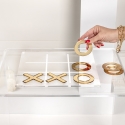 Plexiglas Drie-op-een-rij Spel, Transparante Filet, Goud Zilver Verkoop