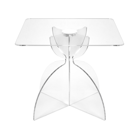 Vierkante salontafel 50x50cm van transparant plexiglas Tessara Aanbieding