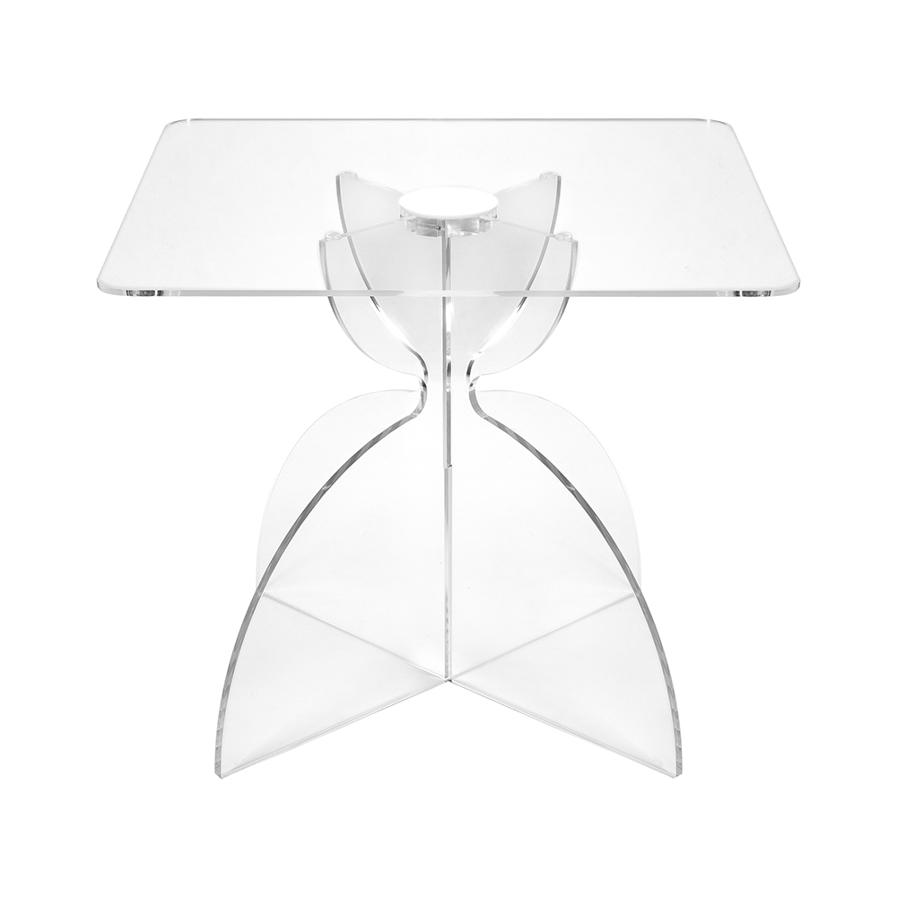 Vierkante salontafel 50x50cm van transparant plexiglas Tessara Aanbieding