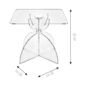 Vierkante salontafel 50x50cm van transparant plexiglas Tessara Kortingen