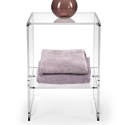 Design salontafel in transparant plexiglas 29x32x45cm Contigo Aanbod