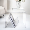 Transparante plexiglazen salontafel met tijdschriftenhouder Zigozago Kortingen