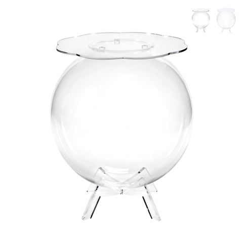 Transparante plexiglas salontafel met opbergruimte Boollino Aanbieding