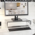 Transparante plexiglas monitorstand voor bureau 25x49x8cm Oly Verkoop