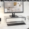 Transparante plexiglas monitorstand voor bureau 25x49x8cm Oly Verkoop