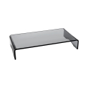 Transparante plexiglas monitorstand voor bureau 25x49x8cm Oly Korting