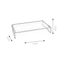 Transparante plexiglas monitorstand voor bureau 25x49x8cm Oly Model