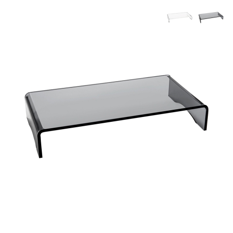 Transparante plexiglas monitorstand voor bureau 25x49x8cm Oly Aanbieding
