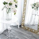Ronde hoge salontafel 50cm in transparant plexiglas Arabesco Medium Korting