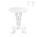 Ronde hoge salontafel 36cm van transparant plexiglas Arabesco Small Aanbieding