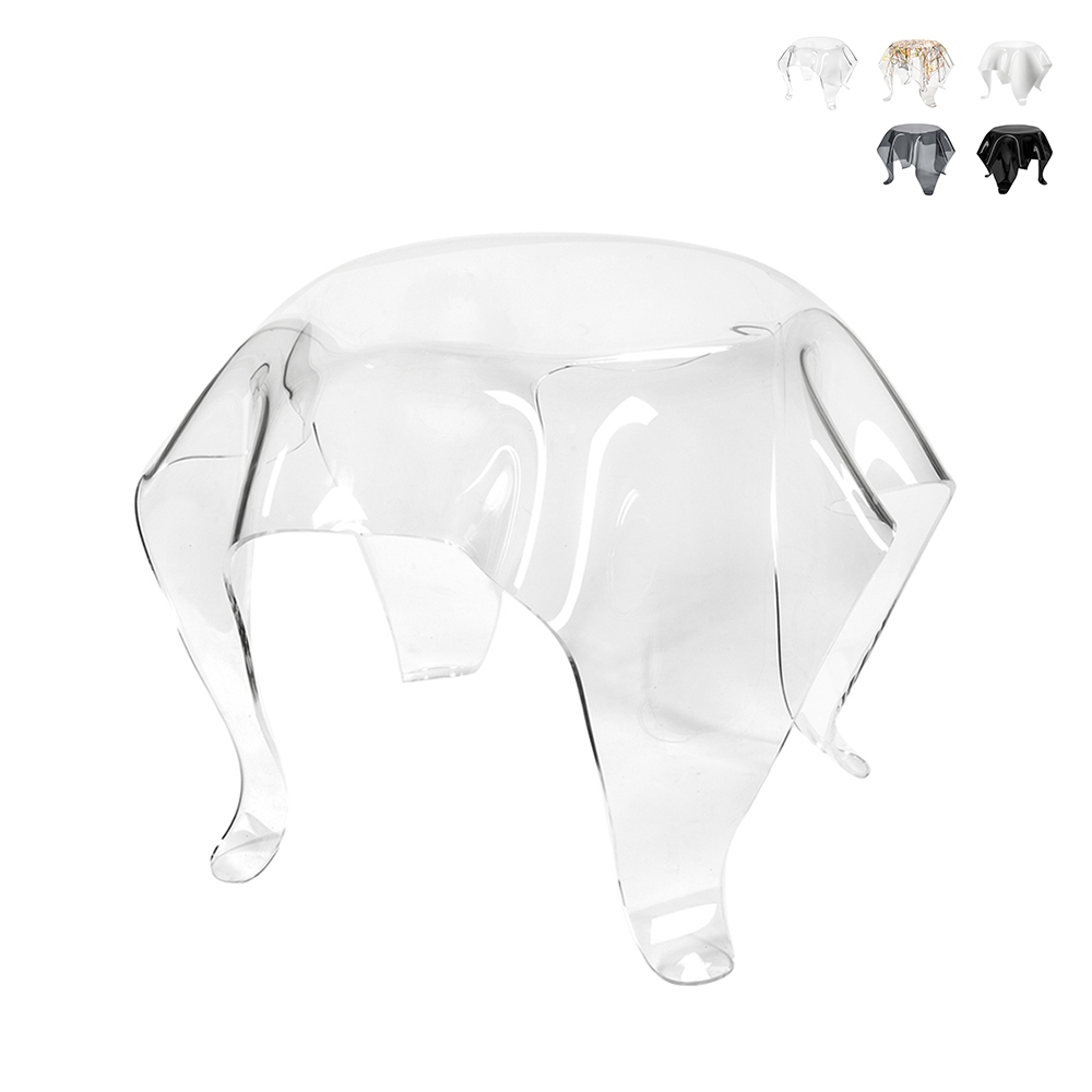 Ronde salontafel 60cm design in transparant plexiglas Drappeggi Aanbieding