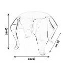 Ronde salontafel 60cm design in transparant plexiglas Drappeggi 