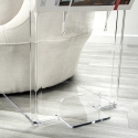 Transparante plexiglas salontafel met tijdschriftenhouder Ambrogio Korting