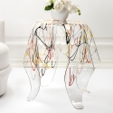 Design ronde hoge tafel in transparant plexiglas Drappeggi Karakteristieken