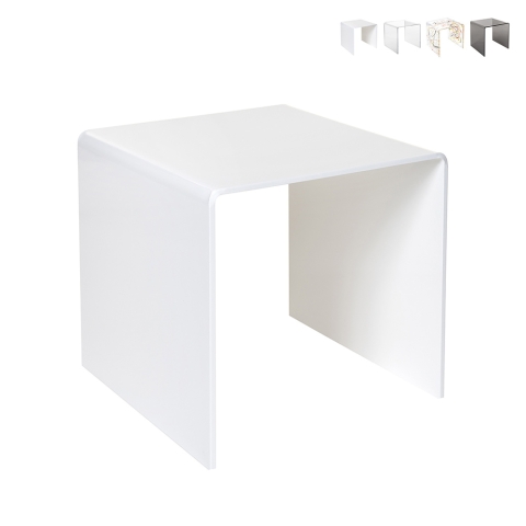 Moderne salontafel van transparant plexiglas 40x40cm 80'S Small Aanbieding