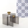 Moderne salontafel in transparant plexiglas 50x40x50cm 80'S Big Verkoop