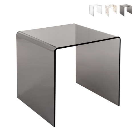 Moderne salontafel in transparant plexiglas 50x40x50cm 80'S Big Aanbieding