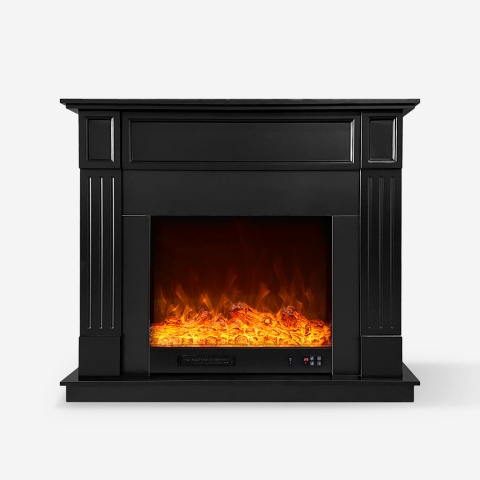 Elektrische haard met zwart frame laag verbruik kachel 1500W Göteborg N Aanbieding