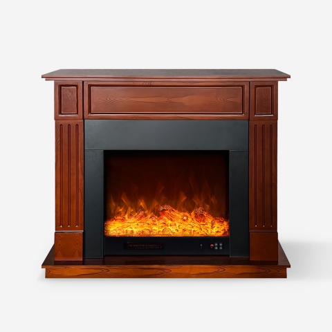 Elektrische haard van 1500 W met frame met houteffect Göteborg M Aanbieding