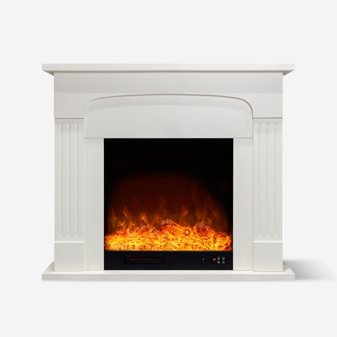 Elektrische design haard met laag verbruik 1500W met wit frame Ludvika Aanbieding