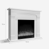Elektrische design haard met laag verbruik 1500W met wit frame Ludvika Korting