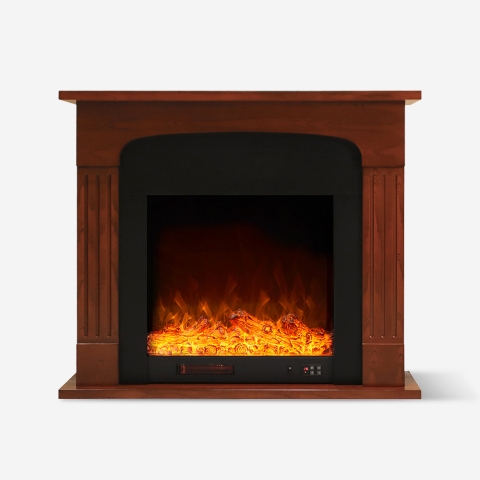 Elektrische openhaard 1500W met laag verbruik en frame met houteffect Ludvika M Aanbieding