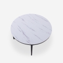 Ronde salontafel 80 cm van metaal met een blad met marmereffect Sulley Kortingen