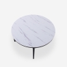 Ronde salontafel 80 cm van metaal met een blad met marmereffect Sulley Kortingen