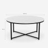 Moderne ronde salontafel van 90 cm metaal met marmereffect blad Sulley+ Aankoop