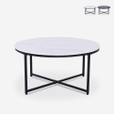 Ronde salontafel 80 cm van metaal met een blad met marmereffect Sulley Aanbieding
