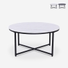 Ronde salontafel 80 cm van metaal met een blad met marmereffect Sulley Aanbieding