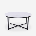 Ronde salontafel 80 cm van metaal met een blad met marmereffect Sulley Catalogus