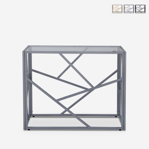 Modern design sidetable 100x40x78 cm met glazen blad Kevin Aanbieding